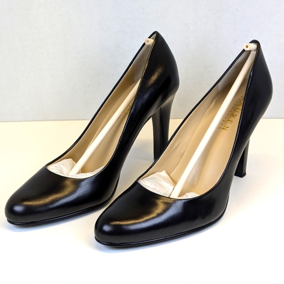 Lauren Ralph Lauren Shoes - Lauren Ralph Lauren Zabrina Round-toe Black Leather Pumps Heels in Box
